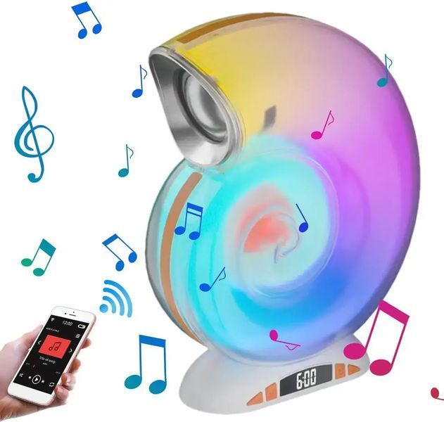 Бездротова розумна колонка нічник Равлик Conch Music Light 4 в 1 портативний RGB світильник з Bluetooth 5096598 фото
