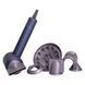 Фен з 5 різними насадками для сушіння та укладання hair dryer fan синій G5936 фото 2