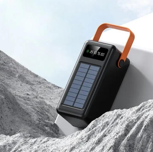 Портативна батарея зовнішня повербанк Power Bank 120000 mAh із сонячною панеллю та ліхтариком YM-639CX 2053471 фото