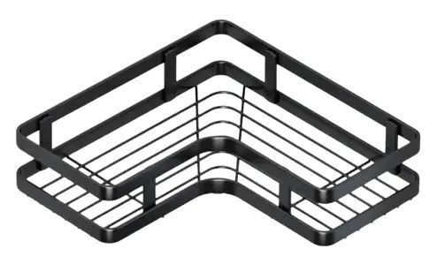 Кутова полиця для ванної кімнати із нержавіючої сталі Corner shower caddy Чорного кольору G9624 фото