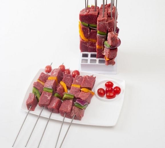 Пристрій для швидкого нанизування шашлику brochette express | шпажки для шашлику 54026 фото