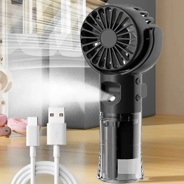 Ручний вентилятор з USB-розпилювачем / Акумуляторний міні вентилятор 2053290 фото