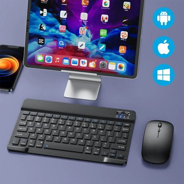 Клавіатура для планшета / Бездротова Bluetooth клавіатура з мишкою BT Combo / Набір 2в1 клавіатура + мишка sp9212-50 фото
