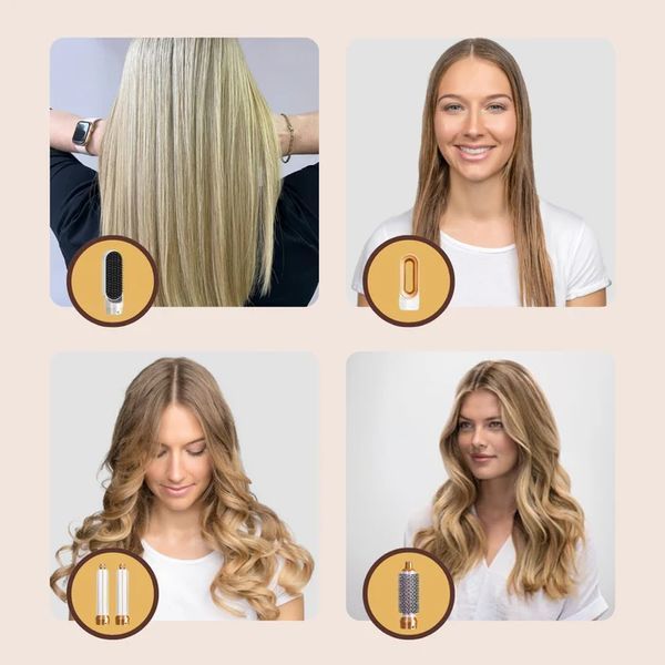 Мультистайлер 7в1 HAIR BRUSH Styler + Коробка з функціями об'єму, випрямлення, накручування PR-2-5 фото
