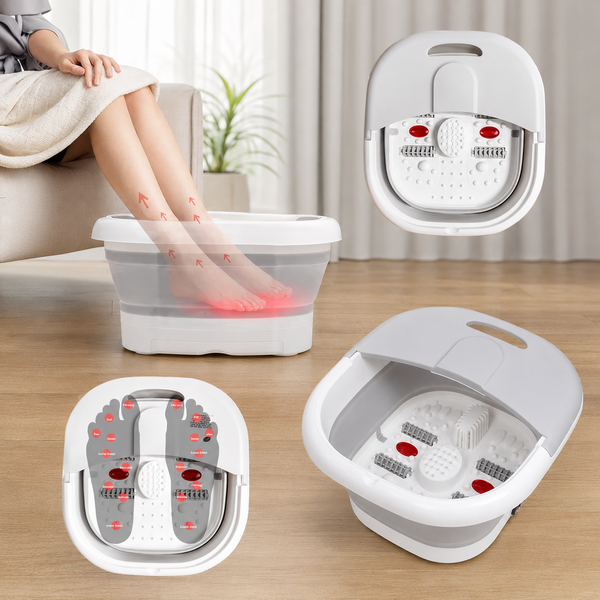 Складна гідромасажна ванна для ніг Folding Foot Bath / Складана ванна для ніг / Ванночка масажер з ІЧ підігрівом 24433007 фото