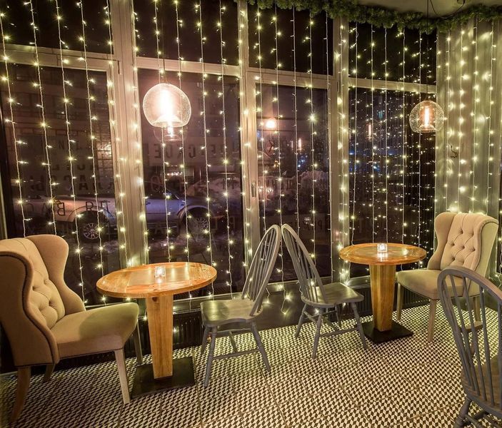 Гірлянда-штора Водоспад 3х2 м, 200 LED світлова завіса зі статичним режимом, тепле світло білий 220 Вт 2125065 фото