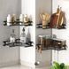 Кутова полиця для ванної кімнати із нержавіючої сталі Corner shower caddy Чорного кольору G9624 фото 1