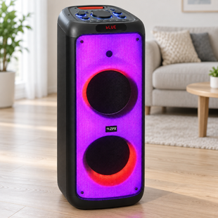 Аккумуляторная портативная колонка ZPX ZX-7789 800 Вт 2&times;10&rdquo; + беспроводной микрофон ZPX-7789 фото