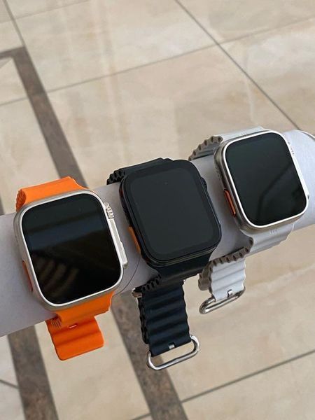 Помаранчеві Смарт годинник L8 Ultra Max 49 mm 1:1 Apple Watch! AMOLED.Преміум якість. Є гвинти та фіксатор ремінця Karl144 фото
