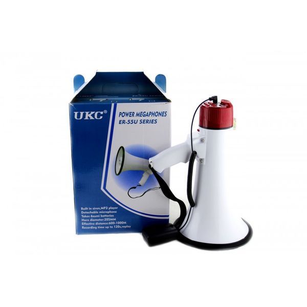 Мегафон гучномовець, ручний рупор з диктофоном та сиреною MEGAPHONE ER-55 12v sp5076 фото