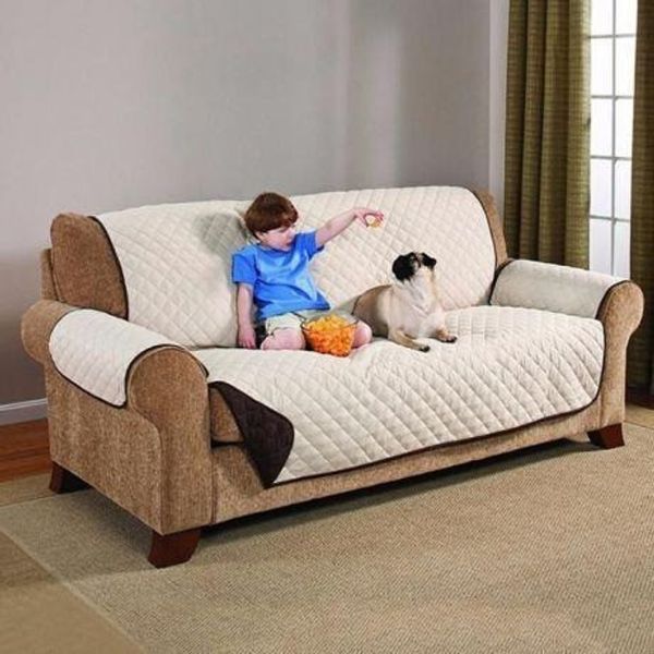 Стьобане покривало-накидка на диван двостороннє Couch Coat VEN0344 фото