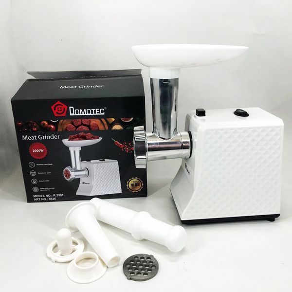 М'ясорубка електрична domotec r3391 2000w, компактна м'ясорубка для дому, м'ясорубка 3 в 1 2019326 фото