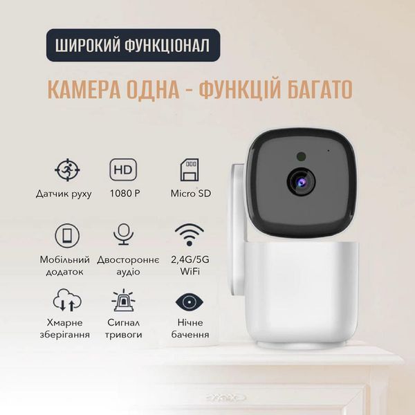 Розумна WiFi IP камера для дому відеоспостереження Noxon Smart Camera 360 охорона для вашого будинку та квартири без сліпих зон із двостороннім зв'язком Jam3019 фото
