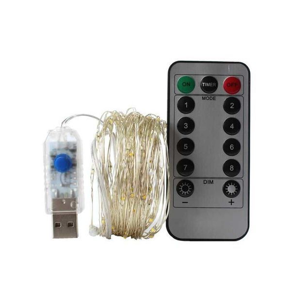 Гірлянда нитка з USB та пультом управління, довжина 10 м 50974478858 фото