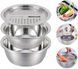 Багатофункціональний кухонний набір з нержавіючої сталі 3 в 1 Metal Basket Cutter G7041 фото 1