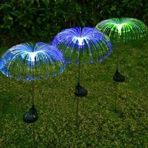 Вулична гірлянда-ліхтар на сонячній батареї Медуза RGB / Садовий ліхтар світильник Фонтан RGB 2шт AS2501 фото