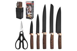 Набір кухонних ножів на підставці Knife Set 7 предметів із нержавіючої сталі G9759 фото