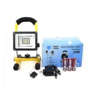 Прожектор світлодіодний ліхтар на акумуляторах Flood Light Outdoor LED W804 30W w804 фото
