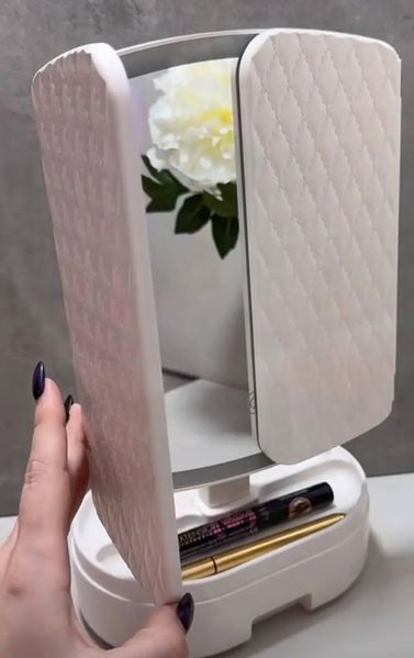 Косметичне потрійне дзеркало з підсвічуванням від USB, Дзеркало для макіяжу сенсорне з підставкою TPSP 2128748 фото
