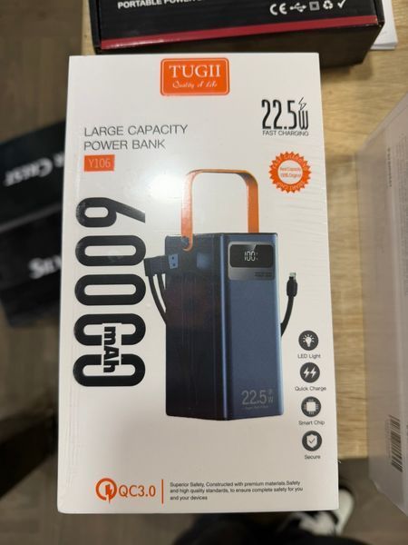 Зовнішній акумулятор TUGII Y106 60000 мАг із швидкою зарядкою 22,5 Вт M60000 фото