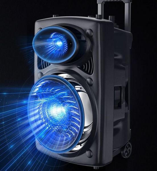 Портативна колонка Su-Kam BT 150D + 2 мікрофони 12v\220v sp4383 фото