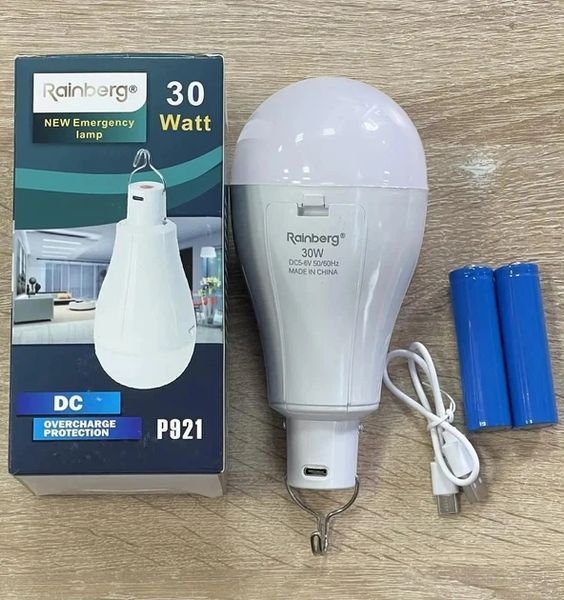 Акумуляторна LED лампочка Е27 30W аварійного освітлення 6500К RB-P921 фото