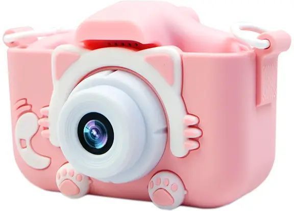 Дитячий цифровий фотоапарат Smart Kids Kitty з 2" екраном 20Мп у силіконовому чохлі "Кішечка" із вбудованими іграми VEN666 фото