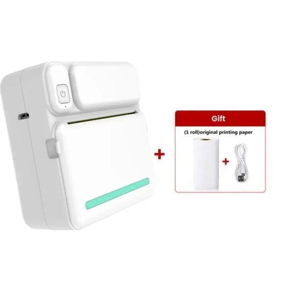 Портативний термопринтер з Bluetooth + рулон термопаперу, C19 / Міні принтер для друку M17129 фото