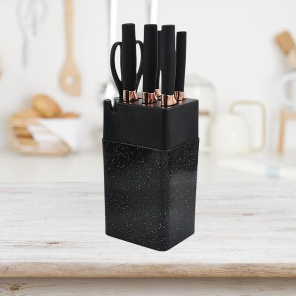 Набір кухонних ножів на підставці Knife Set 7 предметів із нержавіючої сталі G9759 фото