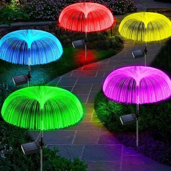 Вулична гірлянда-ліхтар на сонячній батареї Медуза RGB / Садовий ліхтар світильник Фонтан RGB 2шт AS2501 фото