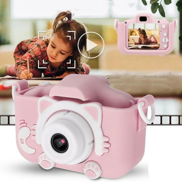 Дитячий цифровий фотоапарат Smart Kids Kitty з 2" екраном 20Мп у силіконовому чохлі "Кішечка" із вбудованими іграми VEN666 фото
