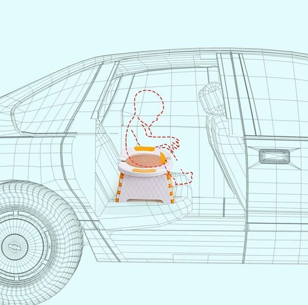 Портативный складной автомобильный туалетный стул детский, Дорожный мобильный горшок 23х22х15 см VENH16 фото