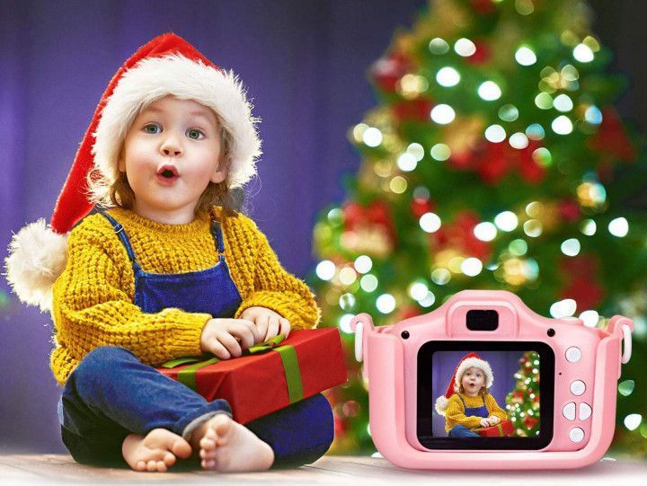 Дитячий цифровий фотоапарат Smart Kids Kitty з 2" екраном 20Мп у силіконовому чохлі "Кішечка" із вбудованими іграми VEN666 фото