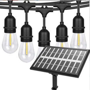 Ретро гірлянда на потужній сонячній батареї 5 м 15 лампочок Bulbs G9114 фото