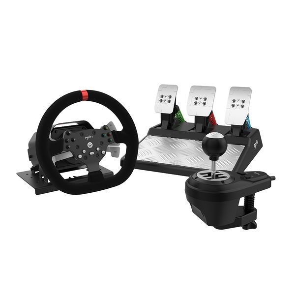 Ігрове кермо 3 педалі PXN V10 Gaming Racing PC/PS3/PS4/XO/SWITCH Професійне ігрове кермо (270&deg;/900&deg;) M15926 фото