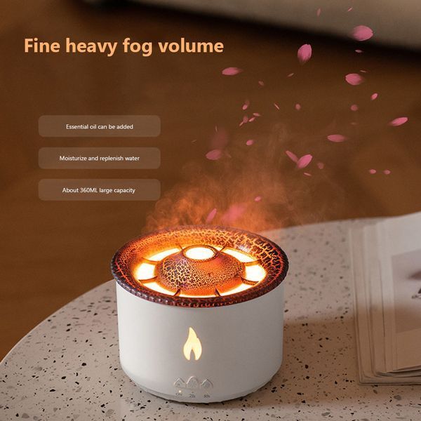 Ароматичний дифузор Volcano Fire Flame, аромотерапія, зволожувач повітря, 2 кольори пульт Jellyfish Mist Flame Volcano Home Appliance Life Store 237EL19V фото