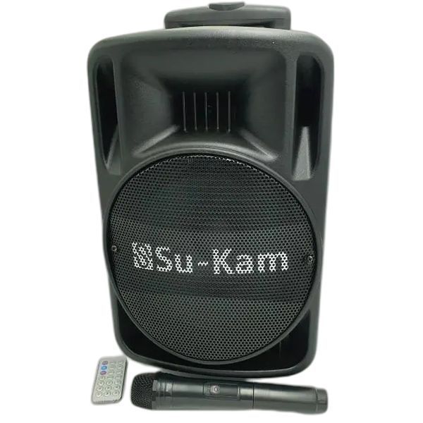 Портативна колонка Su-Kam BT 100D + 1 бездротовий мікрофон (12v/220v) sp7121 фото