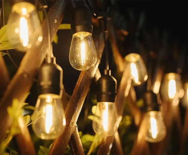 Ретро гірлянда на потужній сонячній батареї 5 м 15 лампочок Bulbs G9114 фото