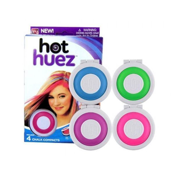Кольорові крейди для фарбування волосся Hot Huez 4 кольори op1321218 фото