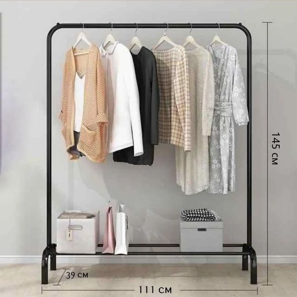 Одинарна стійка для одягу чорного кольору Double floor Hanger 212410120 фото