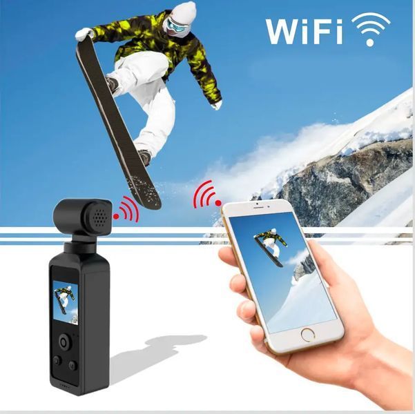 Кишенькова Екшн Камера 4K Ultra HD Wifi Міні Спортивна з поворотом на 270 &deg; 2054107 фото