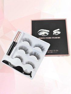 Набор накладные магнитные ресницы+подводка+пинцет Magnetic lashes 3 пары магнитов G7777796 фото
