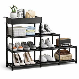 Полиця для взуття 4 вертикальні полиці метал вертикальне розташування G10156 фото
