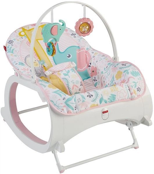 Дитяче крісло-гойдалка Fisher Price / Дитячий шезлонг з музичною підвіскою та регульованою спинкою Jam4769 фото