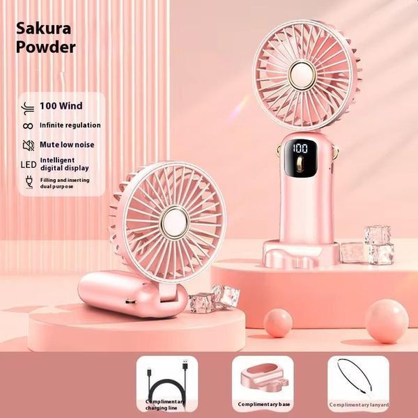 Портативний міні вентилятор Mini fan AND892 з підставкою для телефону та дисплеєм 2053343 фото