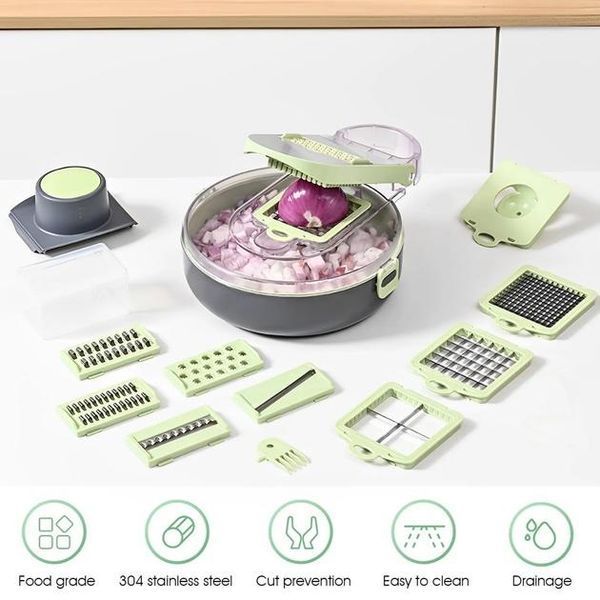 Овочерізка з контейнером Vegetable Cutter 9 в 1 AS2439 фото