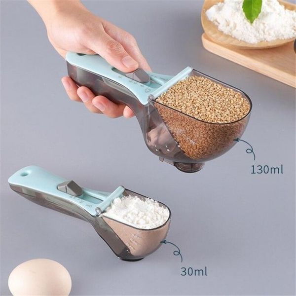 Регульовані пластикові мірні ложки 2 штуки Adjustable measuring spoon mu8873567 фото