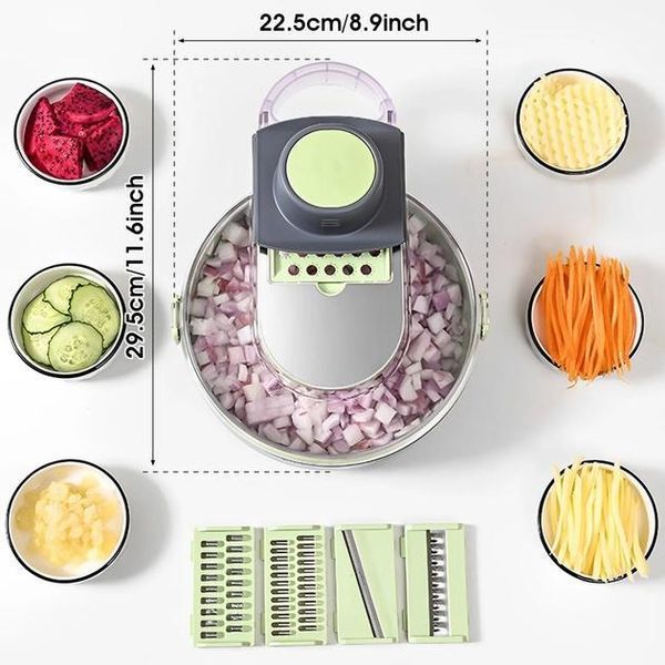 Овочерізка з контейнером Vegetable Cutter 9 в 1 AS2439 фото