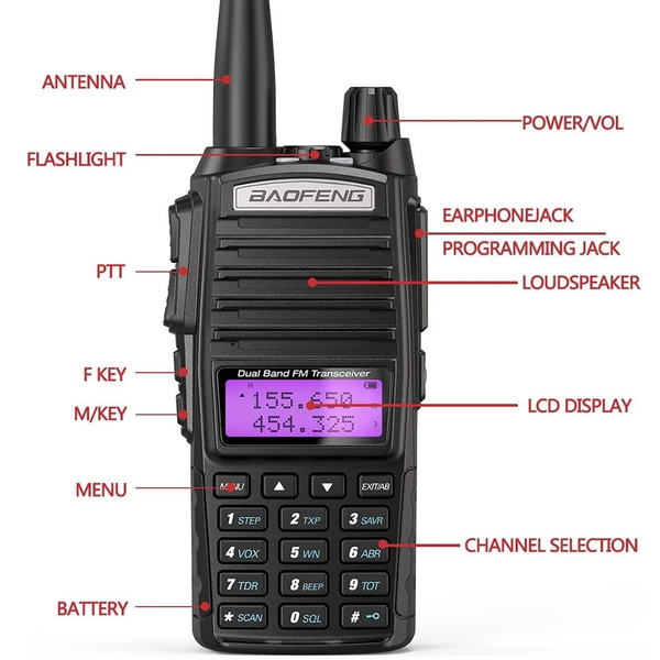 Двохдіапазонна рація Baofeng BF-UV82 VHF/UHF 8 Вт до 10 км + зарядна станція 5095079 фото