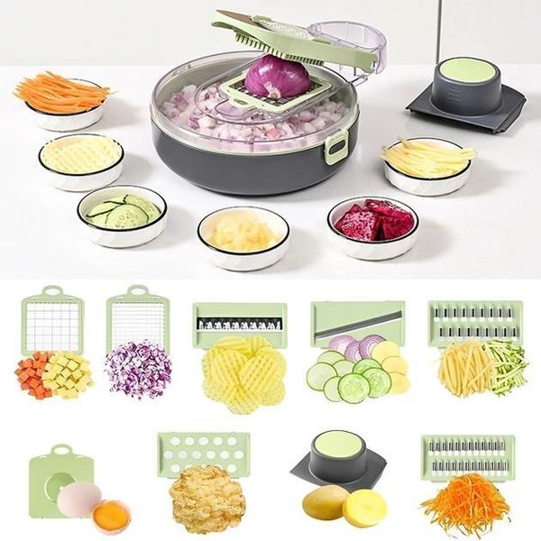 Овочерізка з контейнером Vegetable Cutter 9 в 1 AS2439 фото